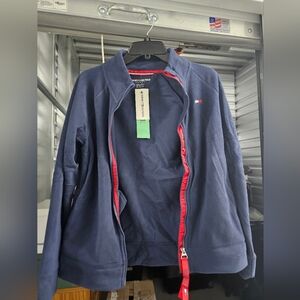 NWT‎ Tommy Hilfiger Sport Full Zip Navy Blue Fleece Jacket Women’s Size Small